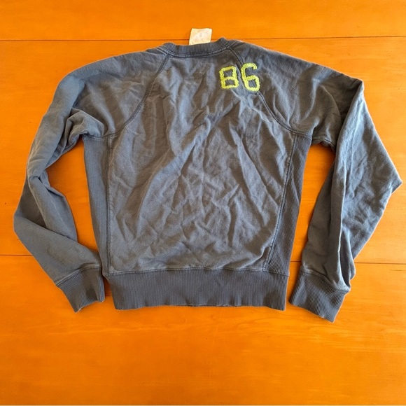 Victoria’s Secret Pink small blue green 86 logo crop blue lifeguard sweatshirt - Picture 9 of 9